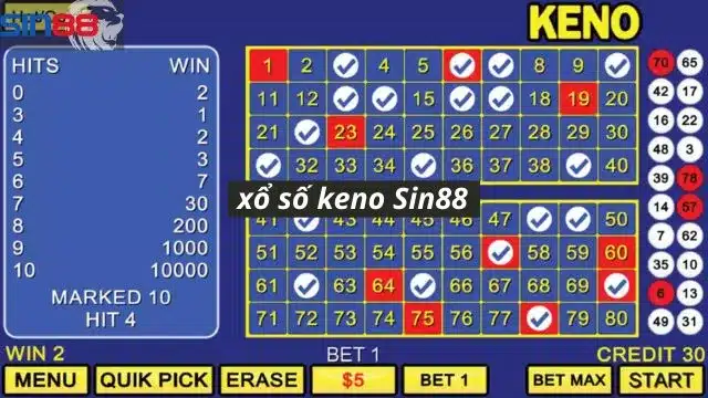 Top 4 cách chơi xổ số Kenno Sin88